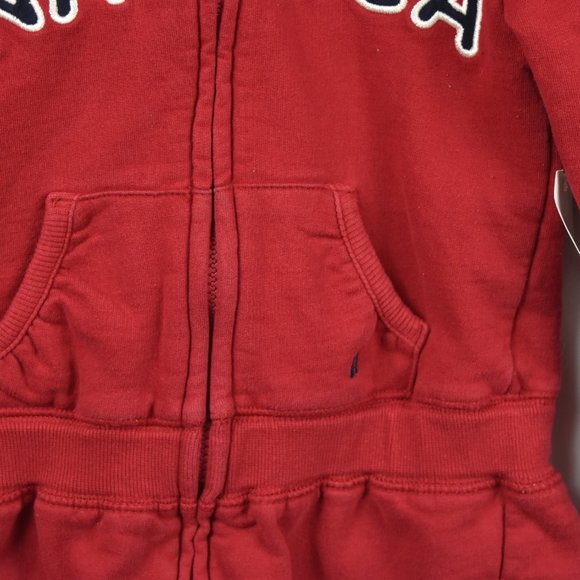Cherry red full zip hoodie from Nautica 4T - Picture 3 of 8